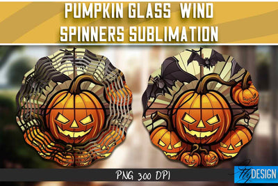 Pumpkin Glass Wind Spinners Sublimation Sublimation Fly Design 