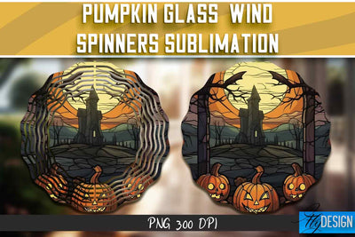 Pumpkin Glass Wind Spinners Sublimation Sublimation Fly Design 