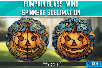 Pumpkin Glass Wind Spinners Sublimation Sublimation Fly Design 