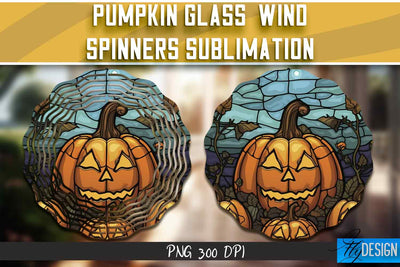 Pumpkin Glass Wind Spinners Sublimation Sublimation Fly Design 