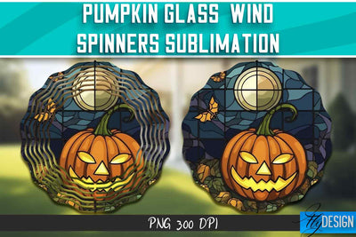 Pumpkin Glass Wind Spinners Sublimation Sublimation Fly Design 