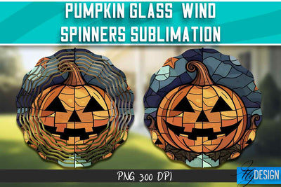 Pumpkin Glass Wind Spinners Sublimation Sublimation Fly Design 
