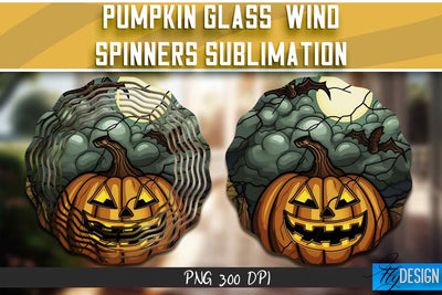 Pumpkin Glass Wind Spinners Sublimation Sublimation Fly Design 