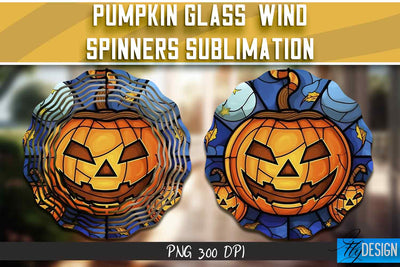 Pumpkin Glass Wind Spinners Sublimation Sublimation Fly Design 