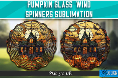 Pumpkin Glass Wind Spinners Sublimation Sublimation Fly Design 