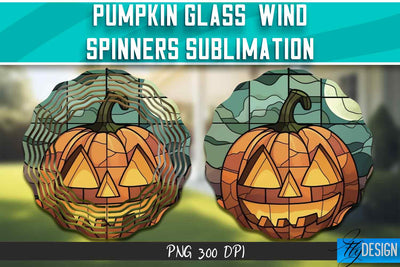 Pumpkin Glass Wind Spinners Sublimation Sublimation Fly Design 