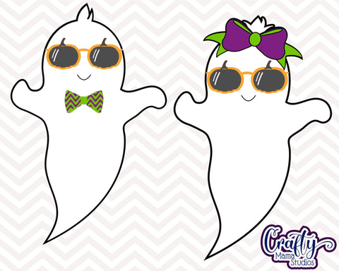 Pumpkin Glasses Ghost - Halloween - Svg Cut File SVG Crafty Mama Studios 