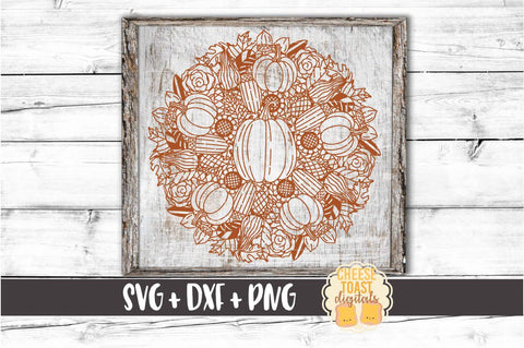 Pumpkin Gourd Mandala - Fall Mandala SVG PNG DXF Cut Files SVG Cheese Toast Digitals 