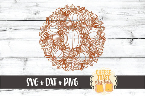 Pumpkin Gourd Mandala - Fall Mandala SVG PNG DXF Cut Files SVG Cheese Toast Digitals 