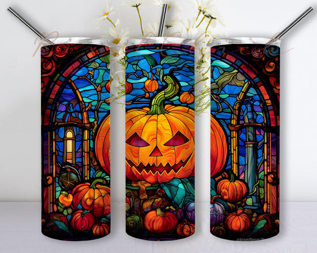 Pumpkin Halloween 20oz Skinny Tumbler Png, Halloween Tumbler Wrap Sublimation Designs Png, Pumpkin Tumbler, Seamless Halloween Tumbler Sublimation PixelChick 