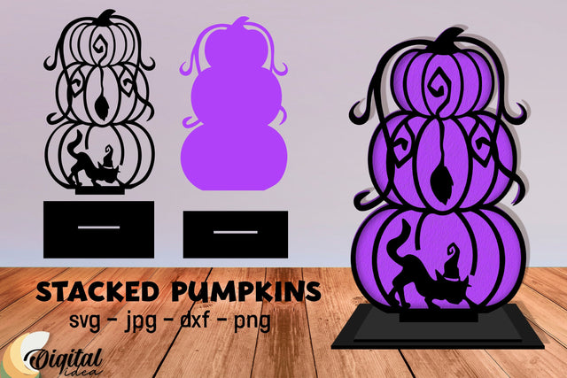 Pumpkin Halloween Laser Cut Stacked. Halloween set SVG. SVG Evgenyia Guschina 