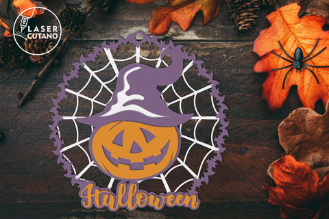 Pumpkin Halloween SVG Cut Files, Multilayer Laser Cut Files, Mandala, Round Sign SVG, 3D Designs SVG LaserCutano 