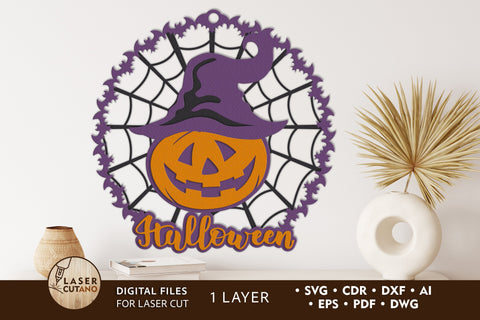 Pumpkin Halloween SVG Cut Files, Multilayer Laser Cut Files, Mandala, Round Sign SVG, 3D Designs SVG LaserCutano 