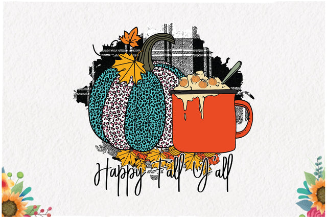 Pumpkin Happy Fall Y'all Autumn Sublimation Sublimation Jagonath Roy 