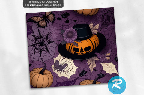 Pumpkin hat spider web 20 oz / 30 oz Tumbler PNG Sublimation Regulrcrative 