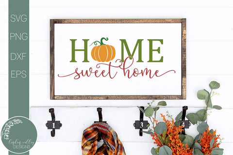 Pumpkin Home Sweet Home SVG-Welcome Quote SVG SVG Linden Valley Designs 
