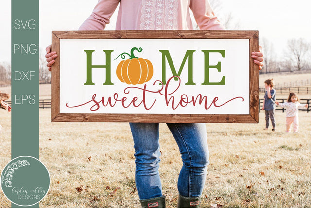 Pumpkin Home Sweet Home SVG-Welcome Quote SVG SVG Linden Valley Designs 
