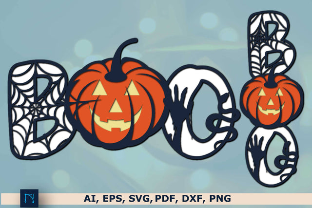 pumpkin Jack O Lantern BOO Sign SVG set SVG MD JOYNAL ABDIN 