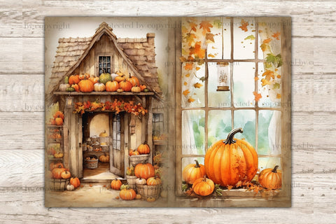 Pumpkin Junk Journal Pages | Autumn Collage SVG GlamArtZhanna 