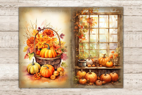 Pumpkin Junk Journal Pages | Autumn Collage SVG GlamArtZhanna 