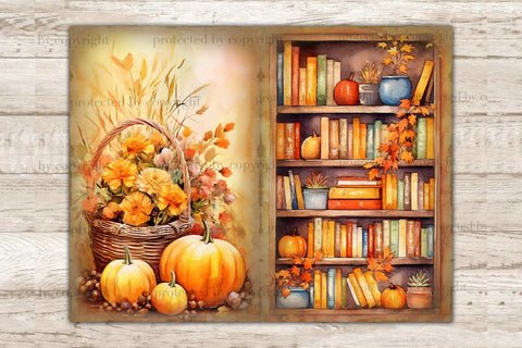 Pumpkin Junk Journal Pages | Autumn Collage SVG GlamArtZhanna 