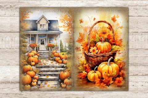 Pumpkin Junk Journal Pages | Autumn Collage SVG GlamArtZhanna 