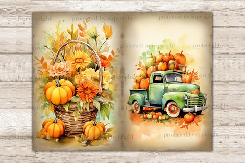 Pumpkin Junk Journal Pages | Autumn Collage SVG GlamArtZhanna 