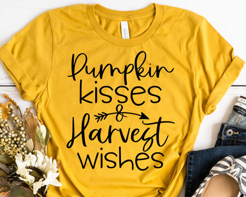 Pumpkin Kisses and Harvest Wishes Fall SVG SVG She Shed Craft Store 