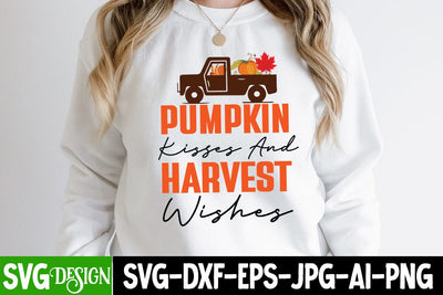 Pumpkin Kisses And Harvest Wishes SVG Cut File, Pumpkin Kisses And Harvest Wishes PNG, Fall Season SVG Cut File, Fall Season Sublimation Design, Thanksgiving SVG Quotes , Thanksgiving SVG Design , Fall SVG Design, Autumn SVG Cut File SVG BlackCatsMedia 