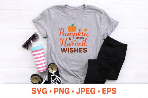 Pumpkin kisses and harvest wishes SVG. Fall Quote Cut File SVG LaBelezoka 