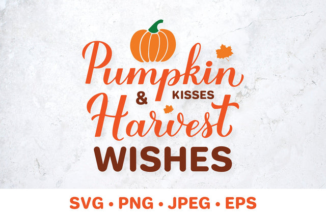 Pumpkin kisses and harvest wishes SVG. Fall Quote Cut File SVG LaBelezoka 