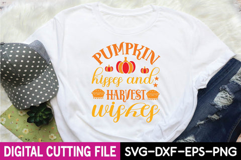 Pumpkin kisses and harvest wishes svg, Fall svg, Autumn svg SVG BB Type Studios 