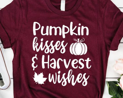 Pumpkin Kisses and Harvest Wishes SVG - Fall SVG - Autumn SVG SVG She Shed Craft Store 