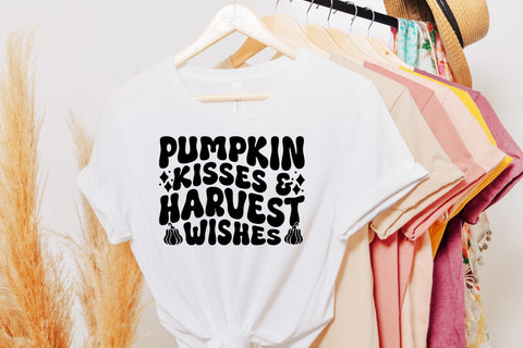Pumpkin Kisses & Harvest Wishes Retro SVG Design SVG CraftLabSVG 