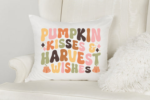 Pumpkin Kisses & Harvest Wishes Retro SVG Design SVG CraftLabSVG 