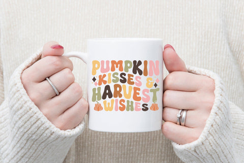 Pumpkin Kisses & Harvest Wishes Retro SVG Design SVG CraftLabSVG 