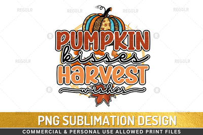 Pumpkin kisses harvest wishes Sublimation Design Sublimation Regulrcrative 