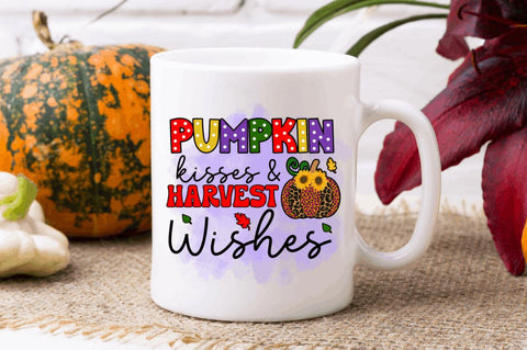 Pumpkin kisses $ harvest wishes Sublimation PNG, Sublimation Pumpkin Design Sublimation Regulrcrative 
