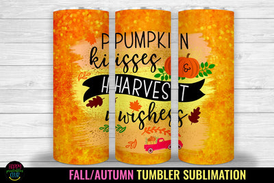 Pumpkin Kisses Tumbler Sublimation Design I Autumn Tumbler Sublimation Happy Printables Club 
