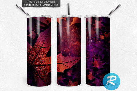 Pumpkin leaf purple 20 oz / 30 oz Tumbler PNG Sublimation Regulrcrative 