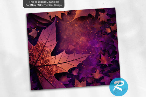 Pumpkin leaf purple 20 oz / 30 oz Tumbler PNG Sublimation Regulrcrative 