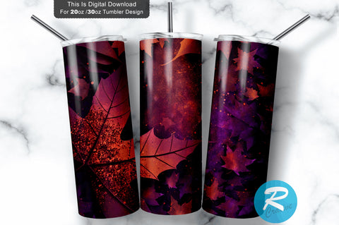 Pumpkin leaf purple 20 oz / 30 oz Tumbler PNG Sublimation Regulrcrative 