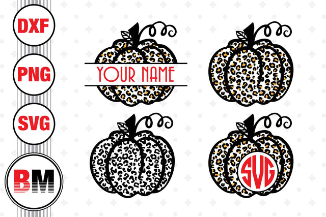 Pumpkin Leopard Monogram SVG, PNG, DXF Files SVG BMDesign 