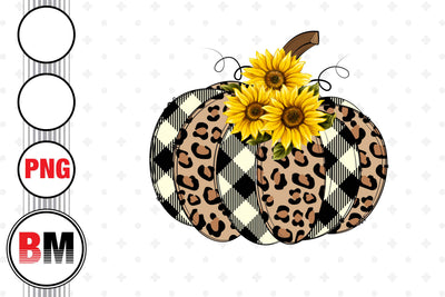 Pumpkin Leopard Sunflower PNG Files Sublimation BMDesign 