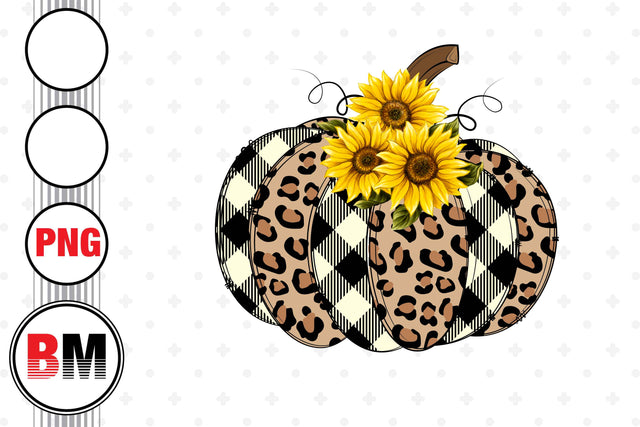 Pumpkin Leopard Sunflower PNG Files Sublimation BMDesign 