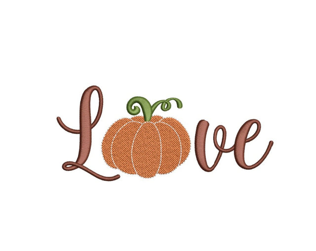 Pumpkin Love Embroidery Design, Fall Embroidery Design, 3 sizes, Instant Download Embroidery/Applique DESIGNS Nino Nadaraia 