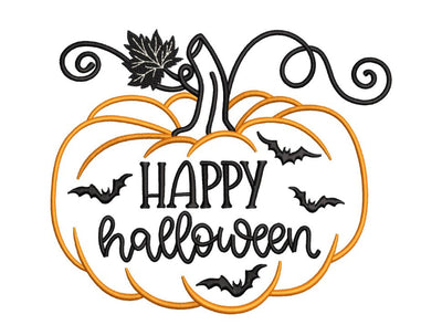 Pumpkin Machine Embroidery Design, Happy Halloween Embroidery File, 4 sizes, Instant Download Embroidery/Applique DESIGNS Nino Nadaraia 