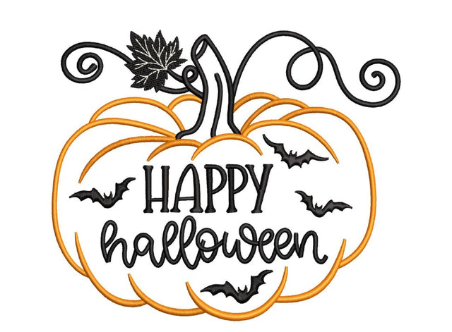 Pumpkin Machine Embroidery Design, Happy Halloween Embroidery File, 4 sizes, Instant Download Embroidery/Applique DESIGNS Nino Nadaraia 