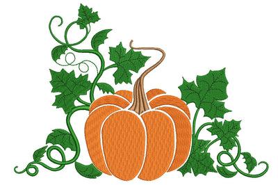 Pumpkin machine embroidery design,Fall machine embroidery design, 5 sizes. Embroidery/Applique DESIGNS ArtEMByNatalia 