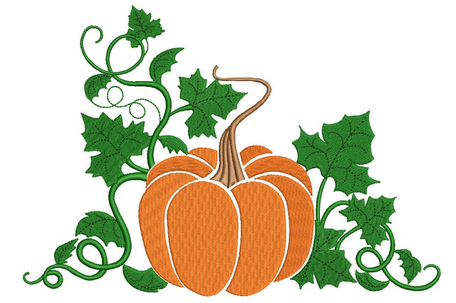 Pumpkin machine embroidery design,Fall machine embroidery design, 5 sizes. Embroidery/Applique DESIGNS ArtEMByNatalia 